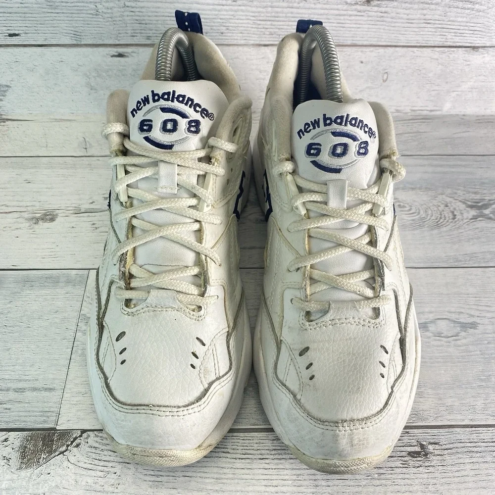 New Balance WX608WT Shoes Womens 8.5 White Leather Athletic Sneaker Trainer Nice